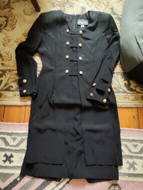 Vintage 1980 Power Farouche By Liori Weidner Made In Canada Black Dress